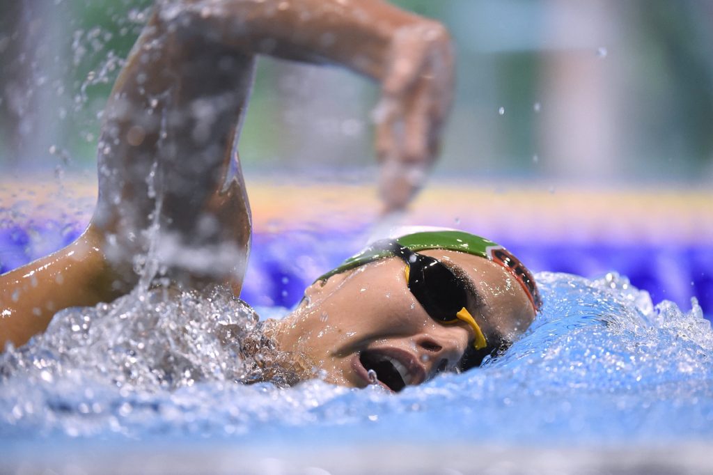 Gyõr, 2016. július 16. Jakabos Zsuzsanna úszó edz a gyõri Aqua Sportközpontban 2016. július 14-én. A sportoló 200 és 400 méteres vegyesúszásban, valamint a 4x200 méteres gyorsváltóban indul a riói olimpián. MTI Fotó: Kovács Tamás