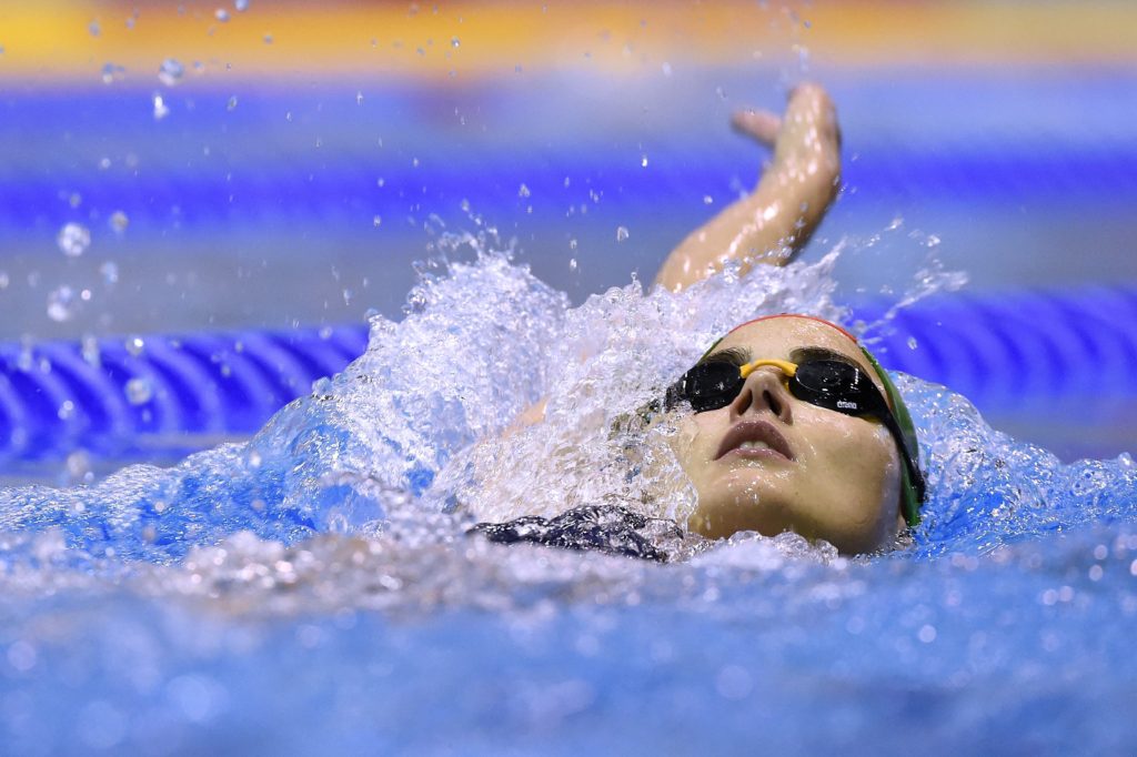 Gyõr, 2016. július 16. Jakabos Zsuzsanna úszó edz a gyõri Aqua Sportközpontban 2016. július 14-én. A sportoló 200 és 400 méteres vegyesúszásban, valamint a 4x200 méteres gyorsváltóban indul a riói olimpián. MTI Fotó: Kovács Tamás