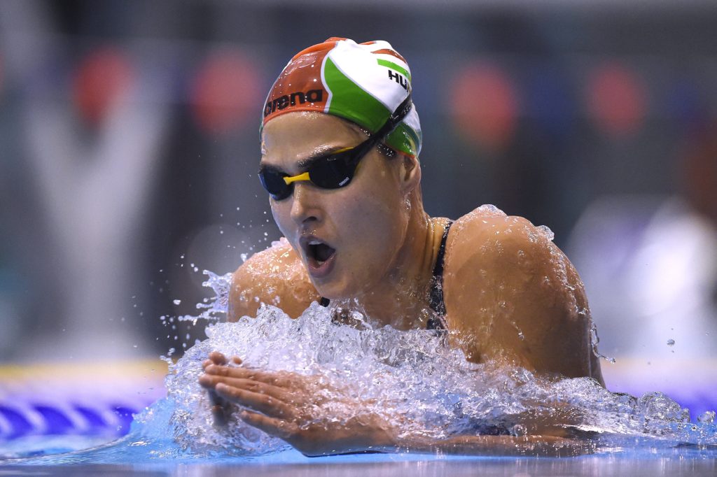 Gyõr, 2016. július 16. Jakabos Zsuzsanna úszó edz a gyõri Aqua Sportközpontban 2016. július 14-én. A sportoló 200 és 400 méteres vegyesúszásban, valamint a 4x200 méteres gyorsváltóban indul a riói olimpián. MTI Fotó: Kovács Tamás